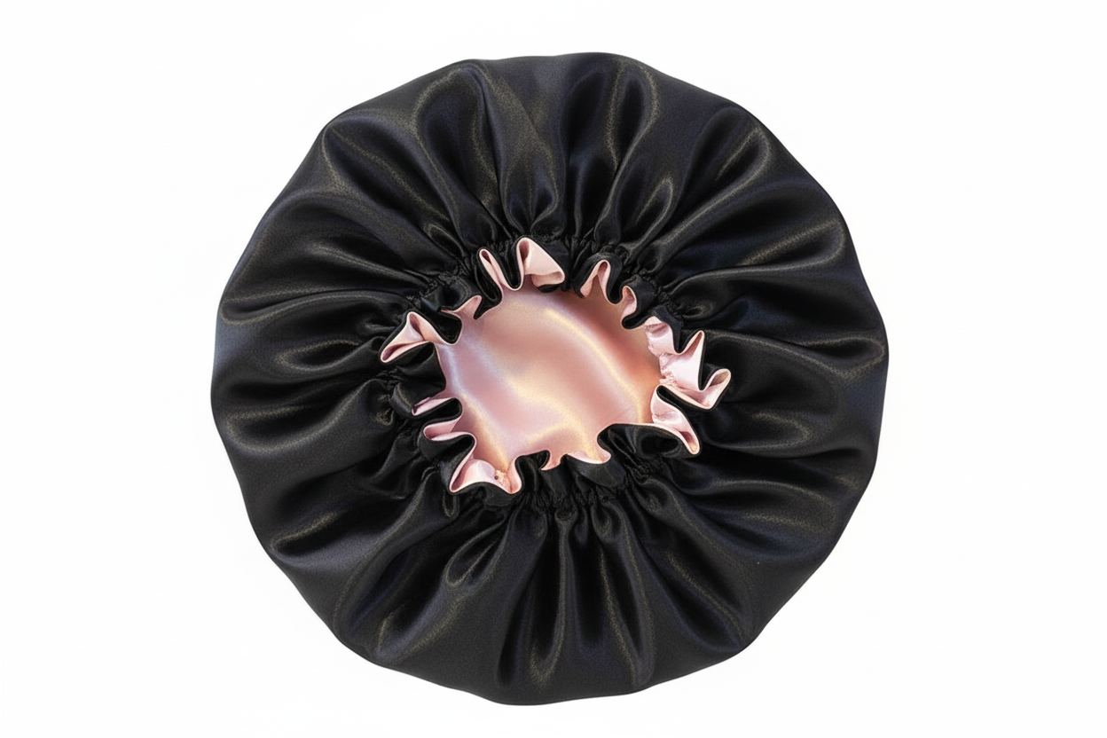 BONNET EN SATIN - AJUSTABLE COULEUR NOIR