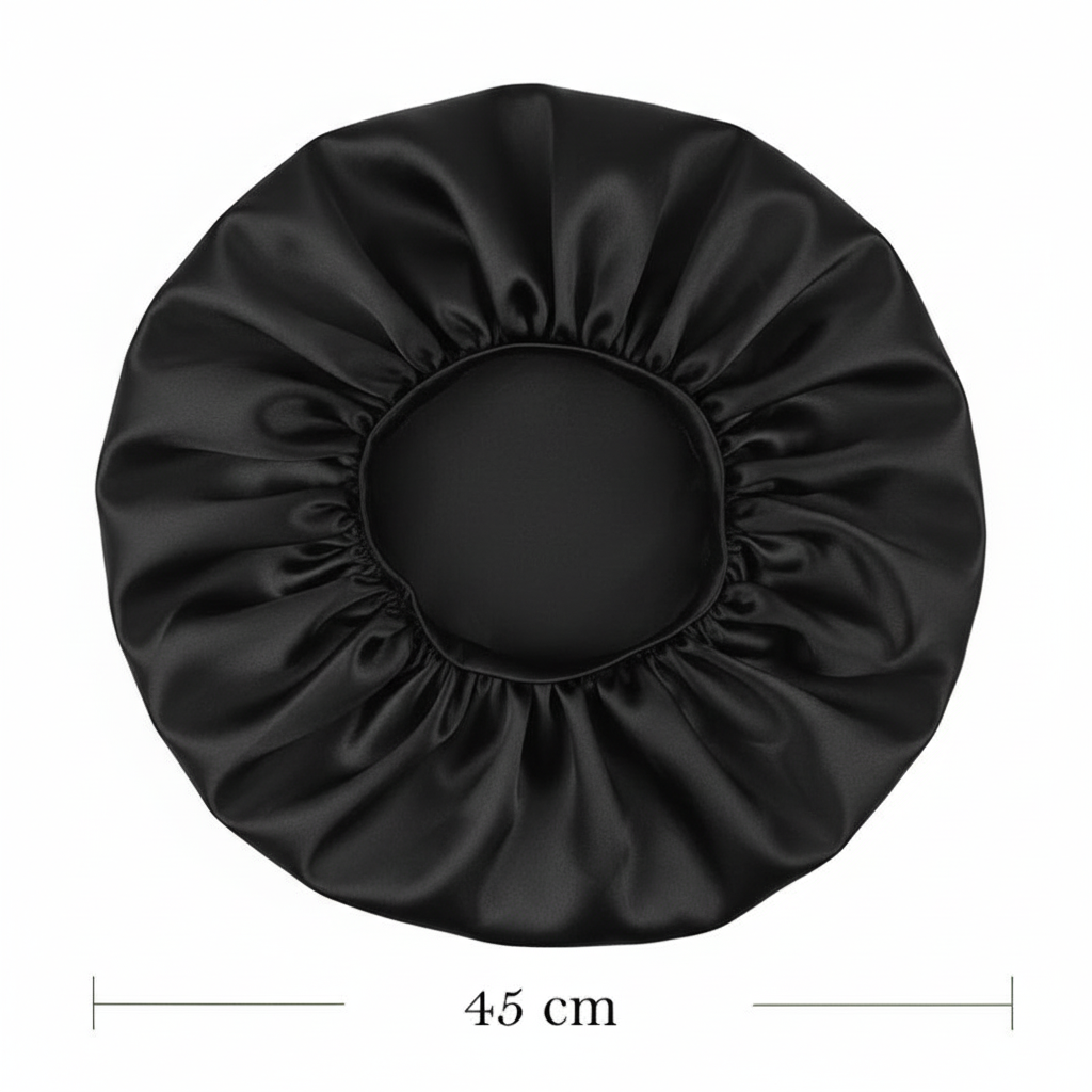 BONNET EN SATIN - AJUSTABLE COULEUR NOIR