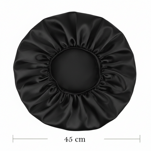 BONNET EN SATIN - AJUSTABLE COULEUR NOIR